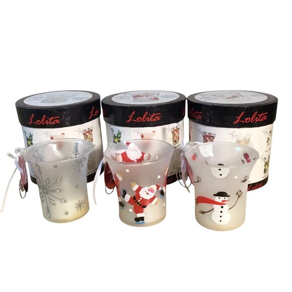 Lolita Hand Painted Glass Candle Ornament Lot of 3 New - Picture 3 of 13